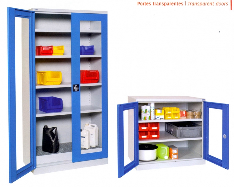 armoire à portes transparentes battantes ou coulissantes FOS