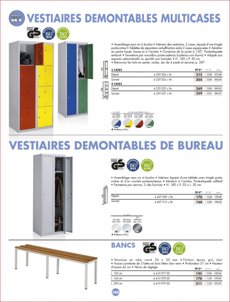 armoires vestiaires pour industrie et bureaux LEO 2