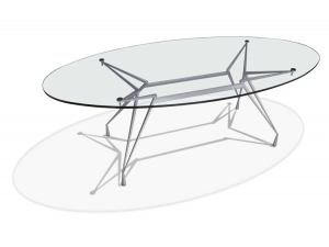 table de réunion plateau en verre :: table de réunion ovale plateau verre AP 1