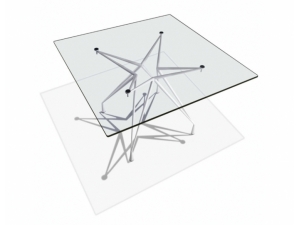 table de runion plateau en  verre :: table de runion carr   plateau verre  AP 3