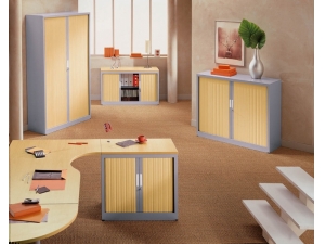 armoire de bureau bois et m�tal :: armoire de bureau  m�tal � rideaux TIC 1