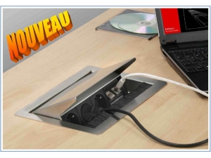 mobilier et accessoire informatique :: boitier support de prises escamotable GE 54