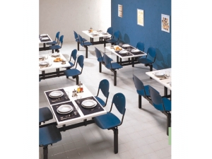 mobilier intérieur restauration :: siège et table solidaire pour réfectoire et cafeteria EID