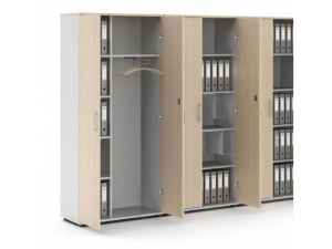 armoire de bureau bois et métal :: gamme complète de rangement mélamine DM