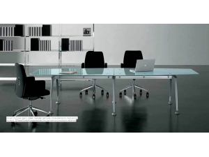 table de runion ovale   plateau verre  -AP :: table de runion tonneau haut de gamme RF 