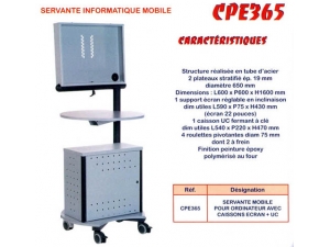 mobilier et accessoire informatique :: servante mobile pour informatique industrielle FOS 365
