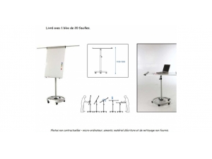 tableau criture magntique mobile ER :: paperboard transformable en table  rglable en hauteur avec extensions  COR