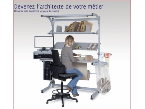 stand pour PC adaptable sur bureau pour travail assis debout GRE :: table d'emballage accessoirise  FOS 