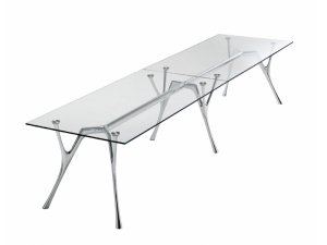 table de runion plateau en  verre :: table de runion pieds design IAC