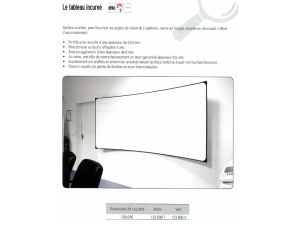 affichage intrieur  et exterieur :: tableau mural blanc courbe vision latrale amliore LLU