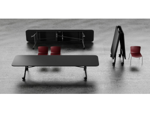 Table de runion pliante, abattante, mobile et modulaire :: Table de runion pliante en vertical et mobile  - TAM EBI