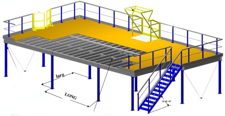 Escalier pour plateforme de stockage - Bretagne rayonnage