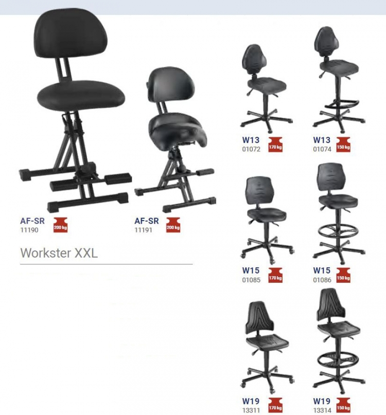 siège de travail XXL 150 kg 170 kg 200 kg YEM