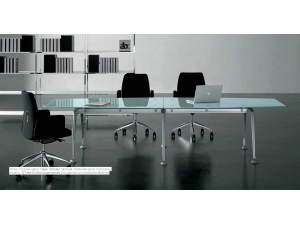 table de runion plateau en  verre :: table de runion tonneau haut de gamme RF 