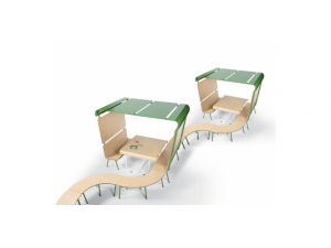 Table avec banc attenant  intrieur ou extrieur - LEB :: niche  enfants modulaires  SIS