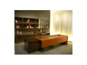 Console prsentoir pivotant  - IDE :: bureau de prestige cuir et laque brillante  AM prsident