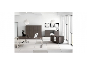 Bureau de  direction :: bureau direction  budget pied arche  coloris cedre UB 8000