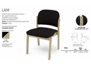 Chaise empilable en bois - WOH :: siges runion et confrence  ON LAM