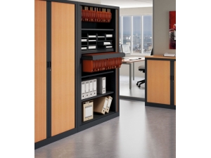 armoire pour informatique d'atelier  FOS 1 :: armoire de bureau  mtal  rideaux TIC 1