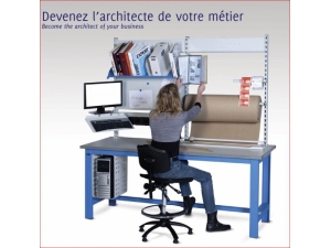 mobilier industriel rglable en hauteur :: poste de conditionnement FOS 4