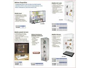 vitrine exposition d'angle sur socle LP :: vitrine d'exposition murale ou sur pied  DDE 12