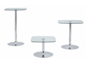 Table petite largeur avec ou sans roulette -  ABM :: petite table plateau verre NEG