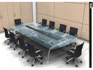 table de runion en verre et mtal RF