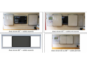 tableaux d'criture blanc et couleur muraux  ou sur pieds  :: Tableau coulissant spcial cran interactif tactile - LLU