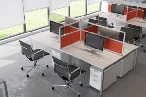 cloisonnette et cloison de bureau :: Ecrans de bureau en verre tremp� d�poli - ER