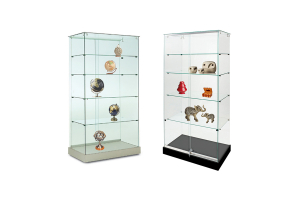 vitrine d'exposition murale ou sur pied  DDE 12 :: vitrine exposition d'angle sur socle LP